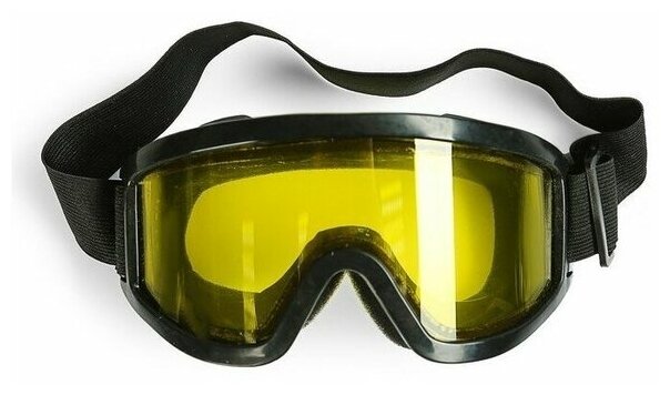 Очки-маска для езды на мототехнике стекло двухслойное желтое черный 3734831 .