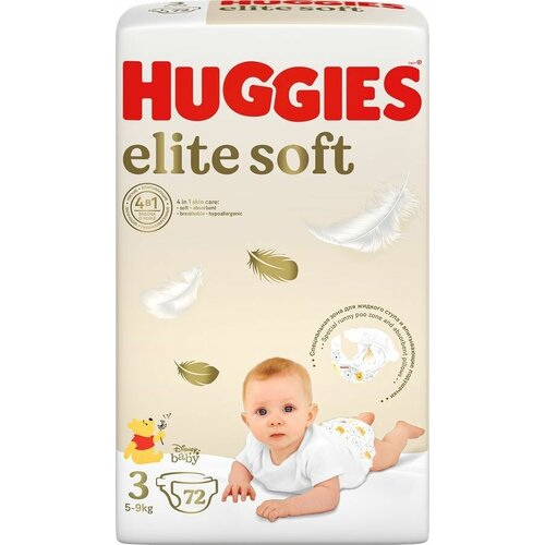 Подгузники детские Elite Soft 3 5-9 кг, 72 шт