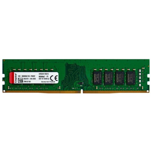 фото Оперативная память Kingston DDR4 2400 (PC 19200) DIMM 288 pin, 16 ГБ 1 шт. 1.2 В, CL 17, KVR24N17D8/16