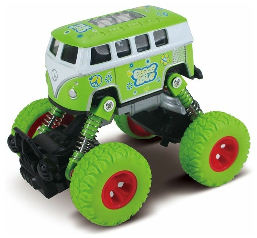 Funky toys Автобус die-cast, инерционный механизм, рессоры, зеленый FТ61077