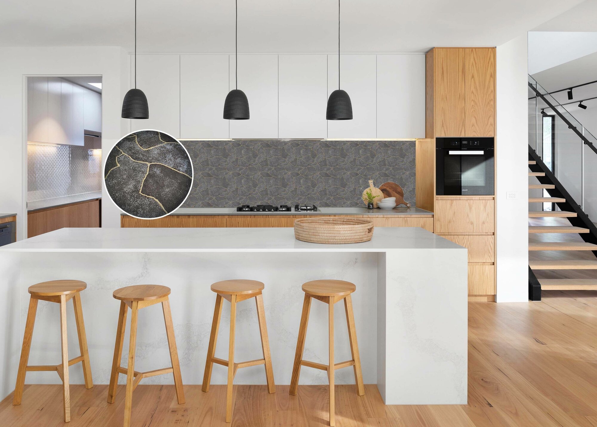 фото Фартук кухонный на стену панель 3000х600 мм / Панель стеновая "большая медведица" термоперевод