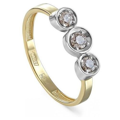 Кольцо KABAROVSKY, желтое золото, 585 проба, бриллиант, размер 16.5 кольцо нарциссы с 3 бриллиантами из жёлтого золота