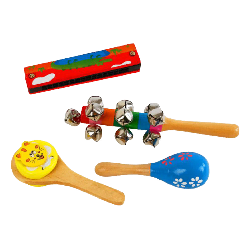 Музыкальные инструменты, Лесная мастерская Весёлые мелодии №2, набор 4 шт., для детей, малышей, развивающий