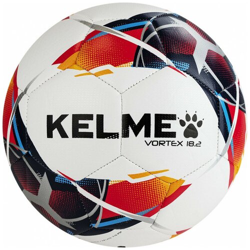 Мяч футбольный KELME Vortex 18.2 9886130-423, р.5, 32 панелей, ТПУ, машинная сшивка, бело-мультиколор