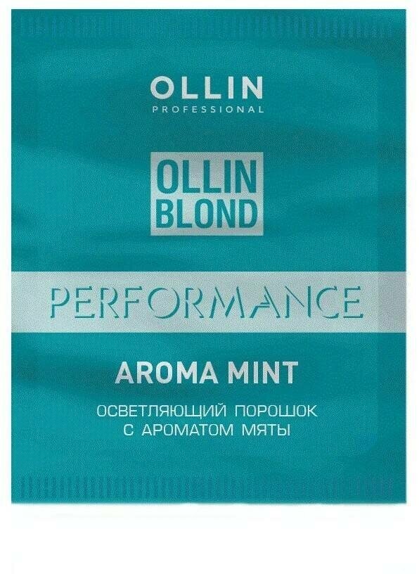 OLLIN Professional Осветляющий порошок с ароматом мяты Blond Perfomance Aroma Mint, 30 мл, 30 г