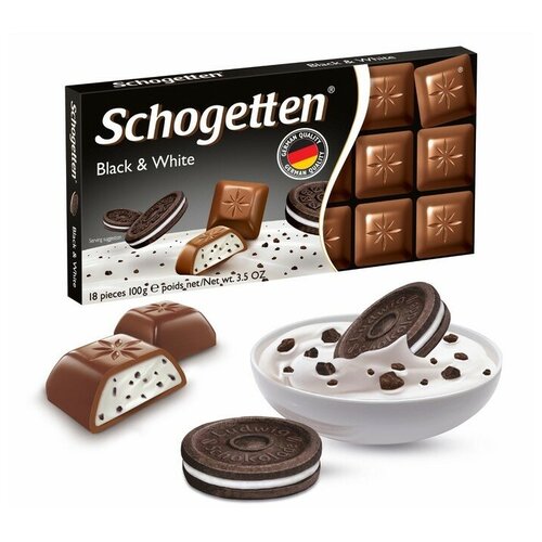 Шоколад Schogetten Black&White, 100 г 9383140