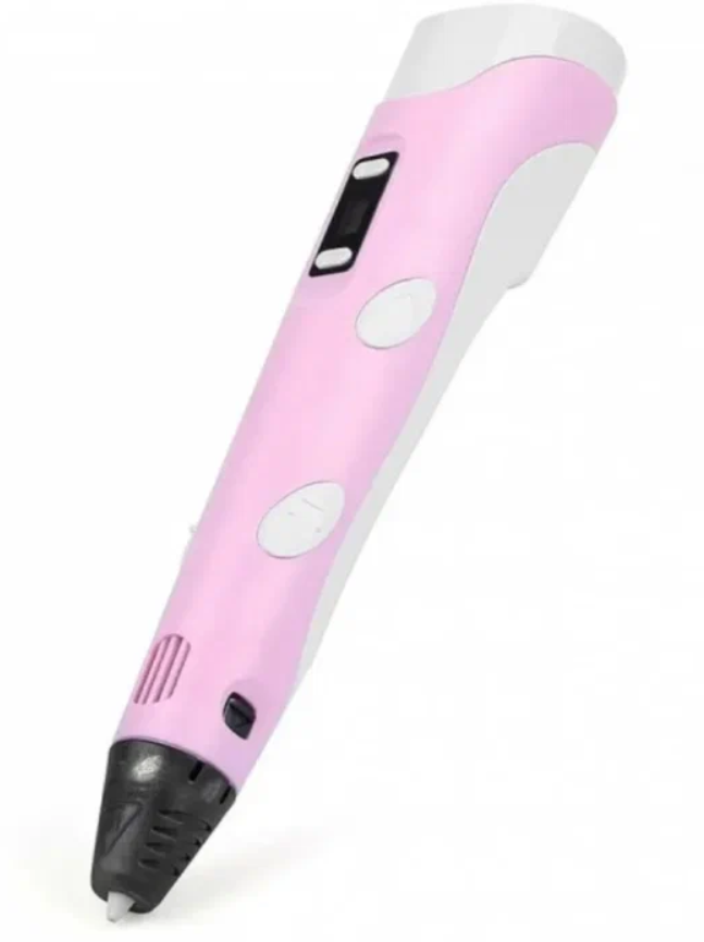 3Д ручка детская розовая с набором пластика в подарок! 100 метров\ 3Д ручка третьего поколения\ Набор для творчества с пластиком и трафаретами