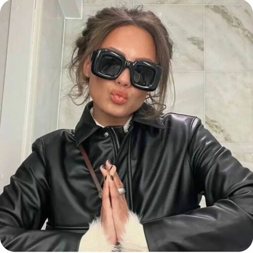 фото Очки солнцезащитные женские мужские в широкой толстой оправе/alvi lovely/ унисекс/ цветные/ ретро/ квадратные