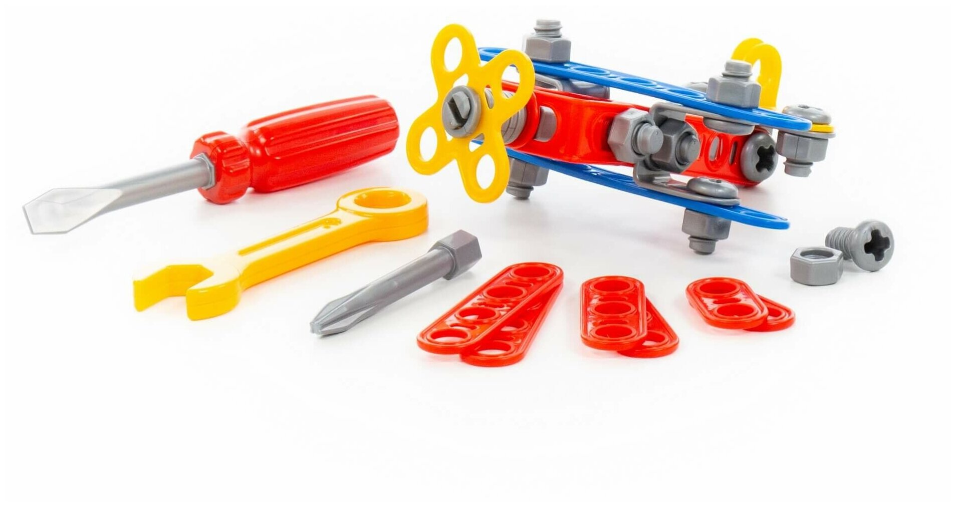 Конструктор Полесье "Изобретатель" 72962, военный вертолет и самолет, 57 деталей — фото 1