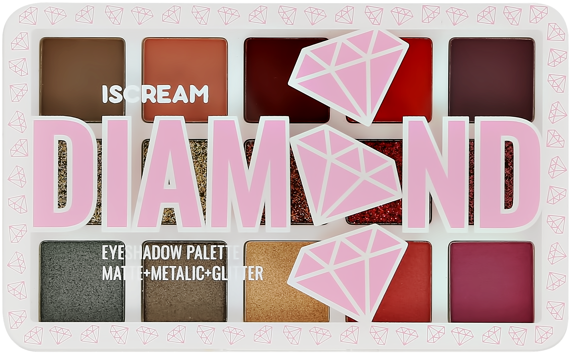 Палетка теней для век ISCREAM DIAMOND (date) тон 01-15