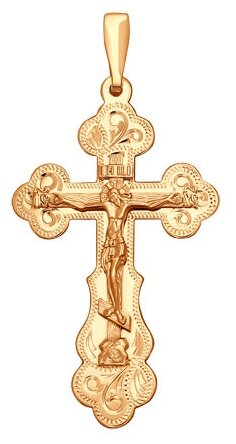 Крест из золочёного серебра с гравировкой 93120025 