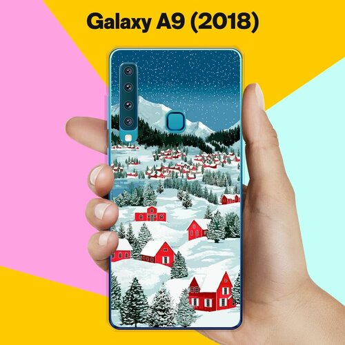 Силиконовый чехол на Samsung Galaxy A9 (2018) Рождественский пейзаж / для Самсунг Галакси А9 2018