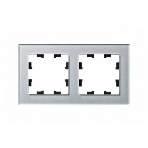 Systeme Electric ATLASDESIGN NATURE 2-постовая рамка, органическое стекло алюминий ATN320302 (комплект 2 шт)