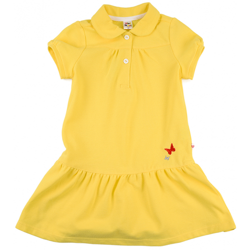 Платье Mini Maxi, размер 104, желтый, белый платье mini maxi футер хлопок трикотаж однотонное размер 104 желтый
