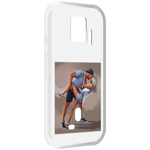 Чехол MyPads девушка с парнем танцуют женский для ZTE Nubia Red Magic 7S Pro задняя-панель-накладка-бампер