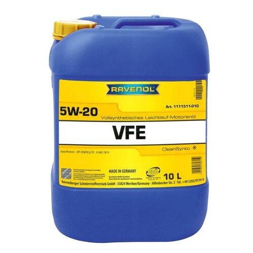 Моторное масло RAVENOL VFE 5W-20, синтетическое, 1 л
