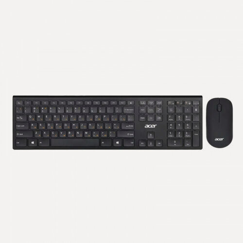Изображение товара Комплект (клавиатура+мышь) Acer OKR030, USB, беспроводной, черный
