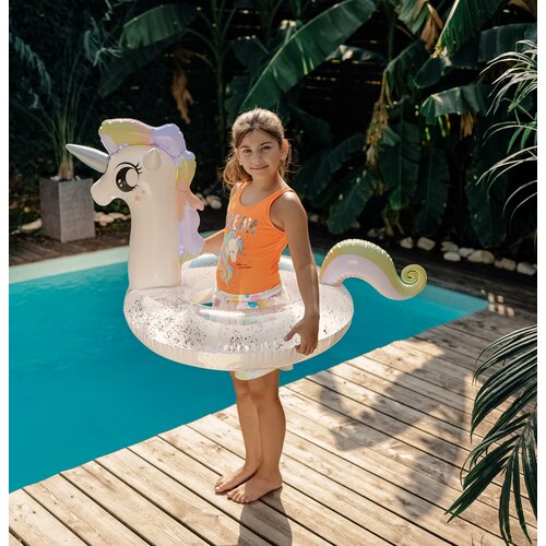 Наездник надувной с блестками (Единорог) 90 см
