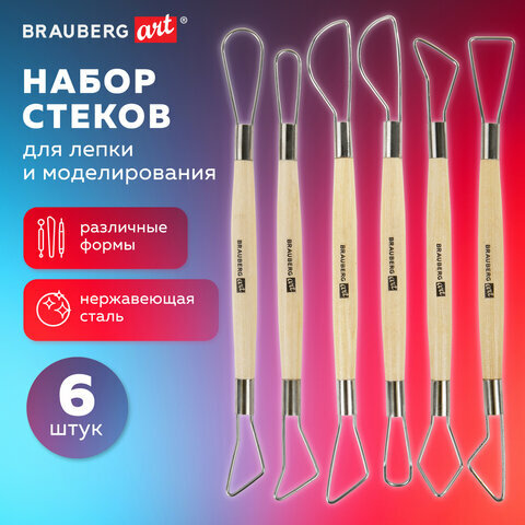 Стеки-петли для моделирования из дерева и металла набор 6 шт BRAUBERG ART 271168