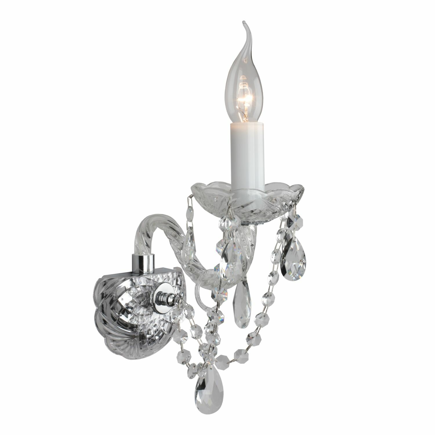 Бра Omnilux OML-89401-01 Arona Хром+прозрачный Е14 60 Вт