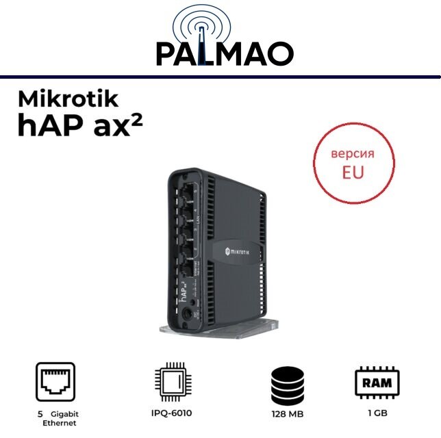 Маршрутизатор Mikrotik hAP ax2 WIFI6, 2.4+5Ghz, 5RJ45 1Gbit, 1POE - фото №18