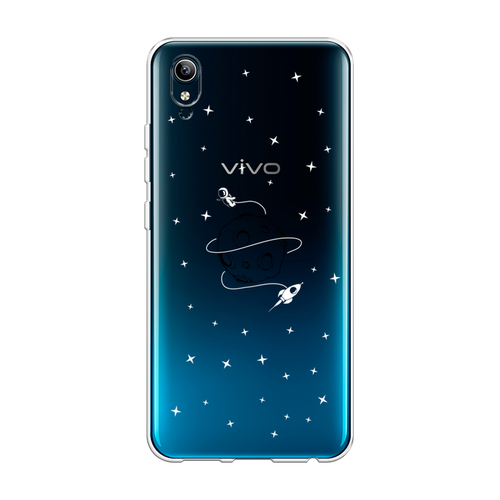 Силиконовый чехол на Vivo Y91c/Y1s / Виво Y91c/Y1s Полет вокруг луны, прозрачный силиконовый чехол на vivo y91c виво y91c молния