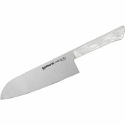 Нож кухонный Сантоку Samura HARAKIRI SHR-0095AW/K, 175 мм, корроз.-стойкая сталь, белый акрил