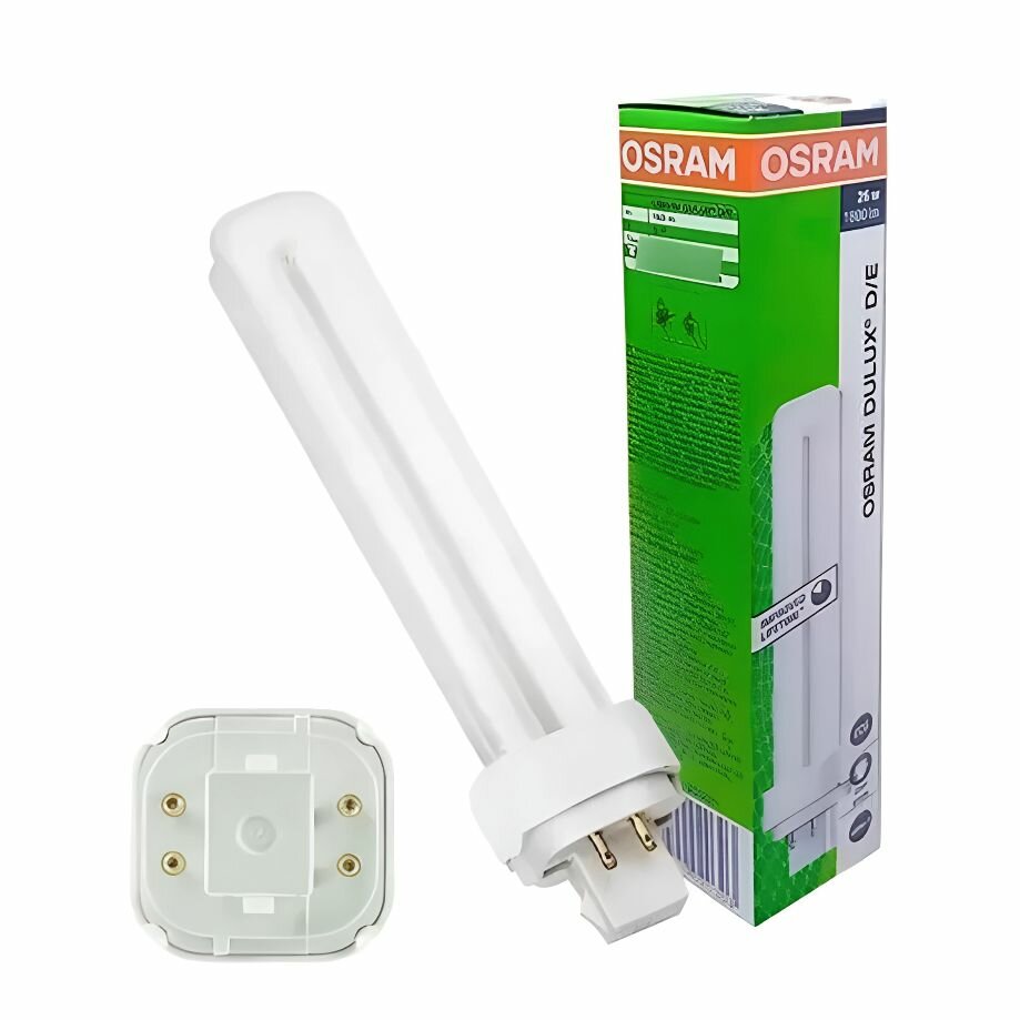 Компактная люминесцентная лампа OSRAM DULUX D/E 26W, 30000, G24Q-3, неинтегрированная, 1 шт