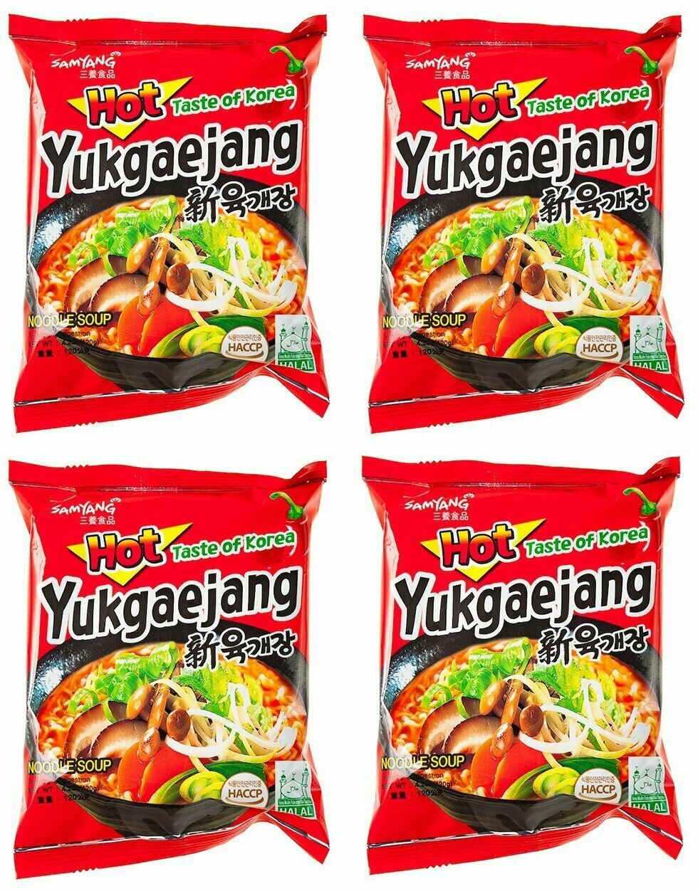 Samyang Ramen Лапша острая с говядиной 4шт по 120г