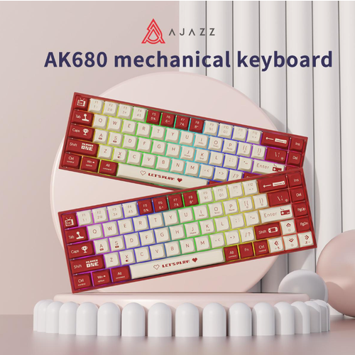 Игровая Механическая Клавиатура Ajazz AK680 c RGB Подсветкой проводная приятный звук клавиш 499000₽
