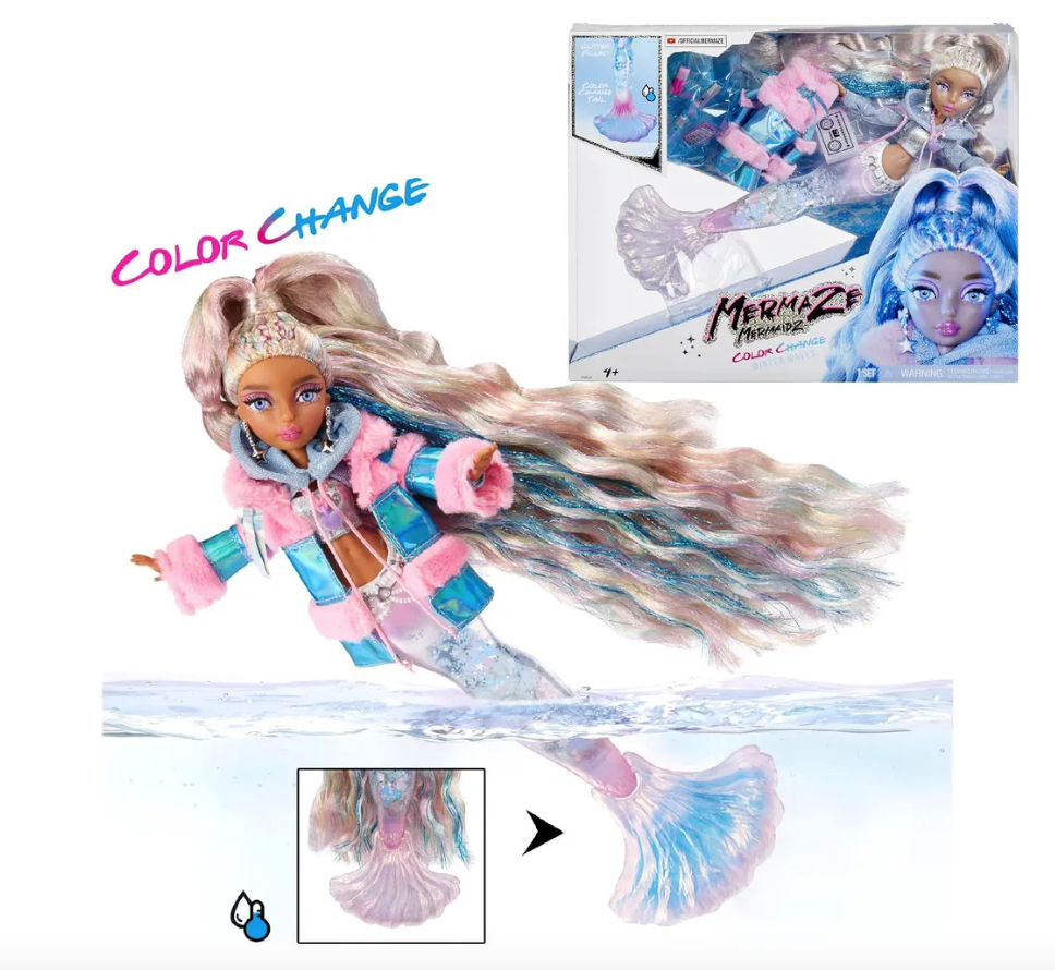 Кукла Русалка Кишико меняет цвет 34 см - Mermaze Mermaidz Winter Waves Kishiko 585435
