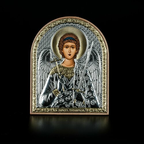 фото Икона "ангел хранитель", silver axion, 11х9 см, освящена, греческая, в подарочной коробке