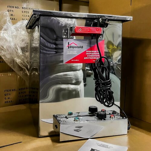 Изображение товара Воскотопка электрическая на 13 сотовых рамок, нержавеющая сталь, Планета Садовод, Серебро