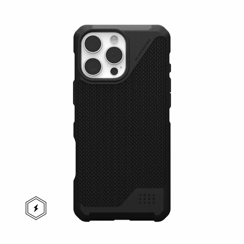 Чехол с поддержкой MAGSAFE Uag Metropolis LT ткань Kevlar для iPhone 16 Pro Max 6.9", (Kevlar Black) черный