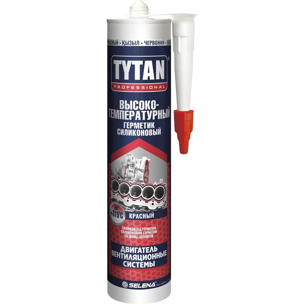 Силиконовый высокотемпературный герметик Tytan PROFESSIONAL красный, 280 мл 59598 208113