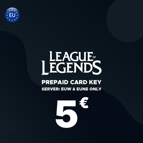 League of Legend Riot Points 5 EUR Европа Пополнение счета Код активации Евро Подарочная карта Gift Card 635₽