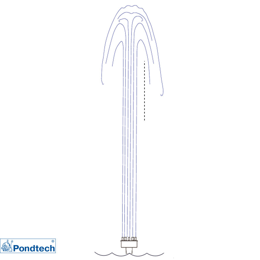 Фонтанная насадка, Pondtech YZS 50, пенная, нержавеющая сталь, серебристая — фото 1