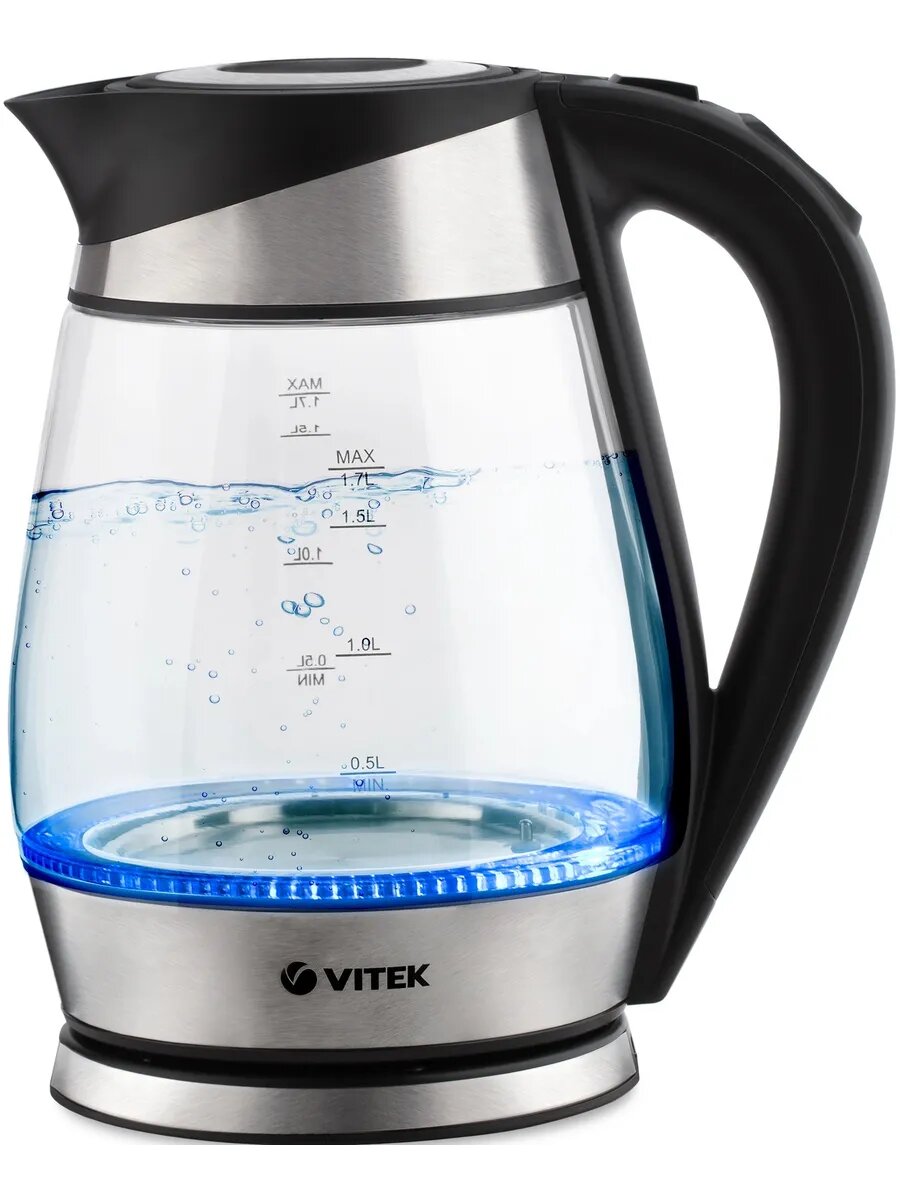 Чайник электрический Vitek VT-1177 1.7л. 2200Вт серебристый