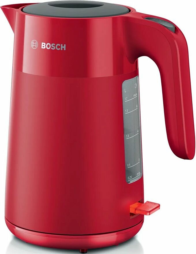 Чайник электрический Bosch TWK2M161, 2400 Вт, 1.7 л, красный