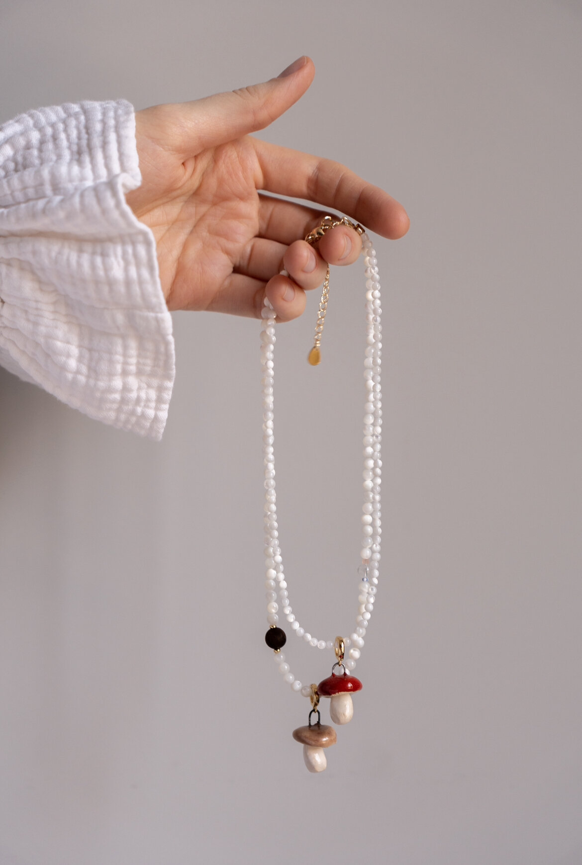 Колье MaMi, керамика, длина 40 см, красный