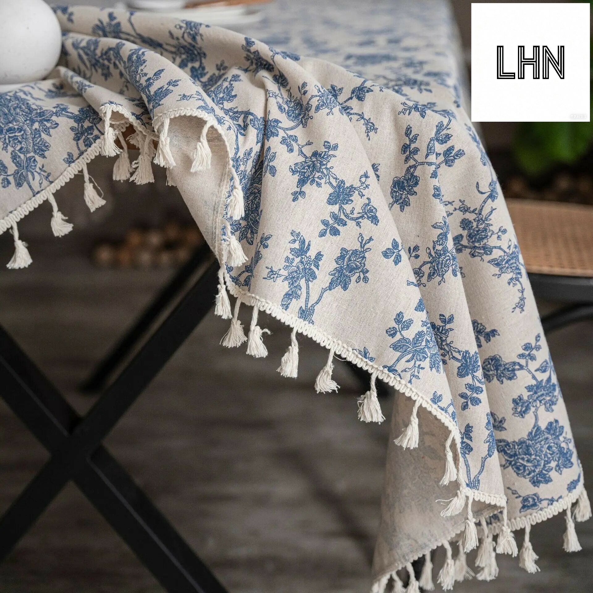 Скатерть для стола Dalunine хлопковая, полиэстровая, Coffee plaid, 140cm X 140cm