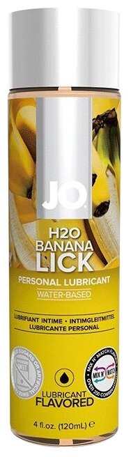 Лубрикант на водной основе с ароматом банана JO Flavored Banana Lick - 120 мл.