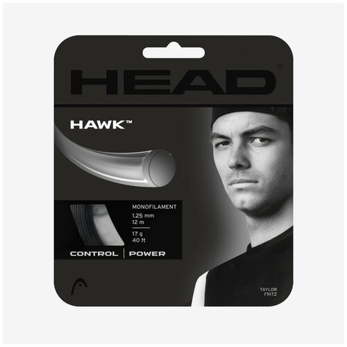 фото Струна для тенниса head 12m hawk 281103-wh, white, 1.30