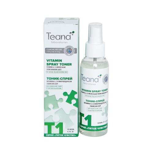 Teana Тоник-спрей увлажняющий и тонизирующий для сухой, чувствительной и нормальной кожи (Витамины А, Е и микроводоросли Гавайских озер), 125 мл