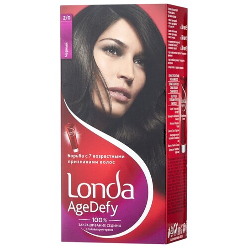фото Londa Age Defy стойкая крем-краска для волос, 2/0 черный