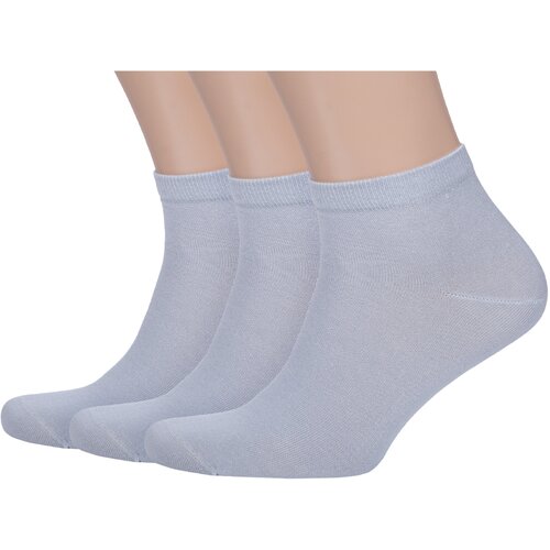 фото Комплект из 3 пар мужских носков akos рис. 000, светло-серые, размер 25-27