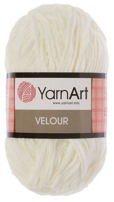 Пряжа YarnArt "Velour", 100% микрополиэстер, 170 м/100 г, (841 молочный)