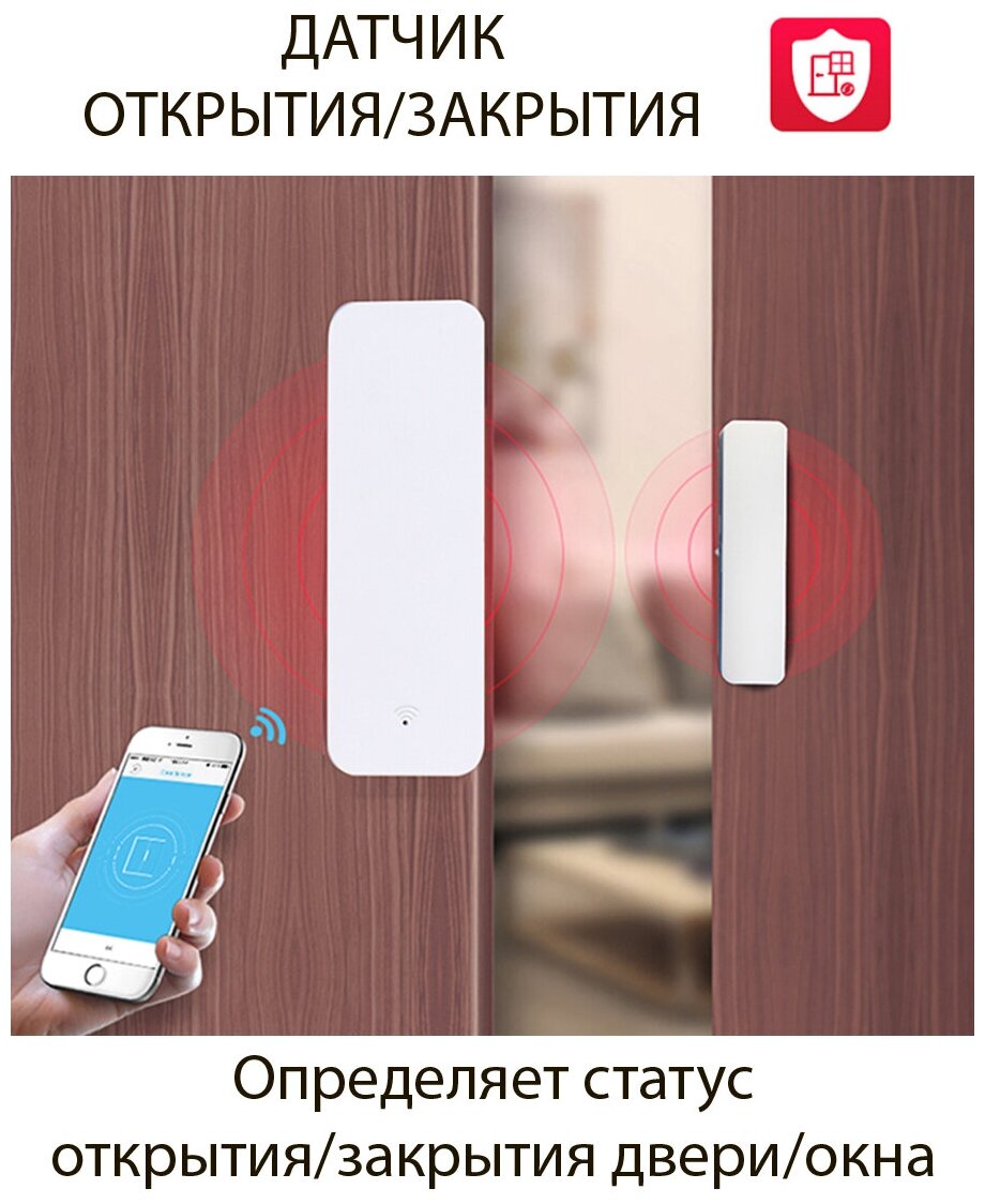Датчик открытия двери и окна WiFi беспроводной (работает без шлюза) TUYA Smart, Smart Life