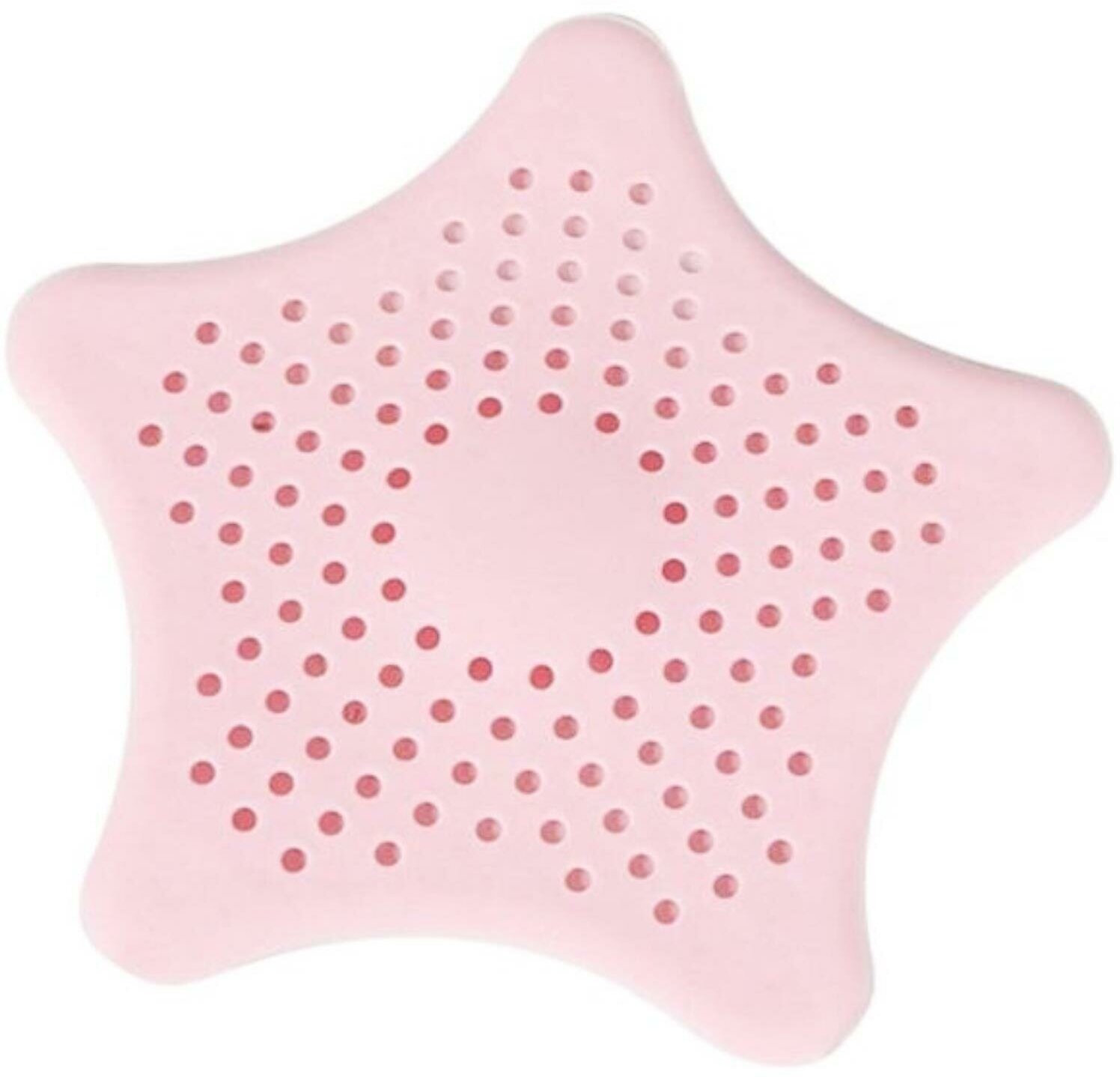 фото Силиконовая сетка-фильтр на присосках для слива раковины, мойки и душа (улавливатель частичек пищи, волос, очистков), размер 10 х 10 см, розовый