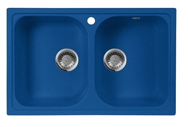 Кухонная мойка AquaGranitEx синяя M-15 две чаши/323